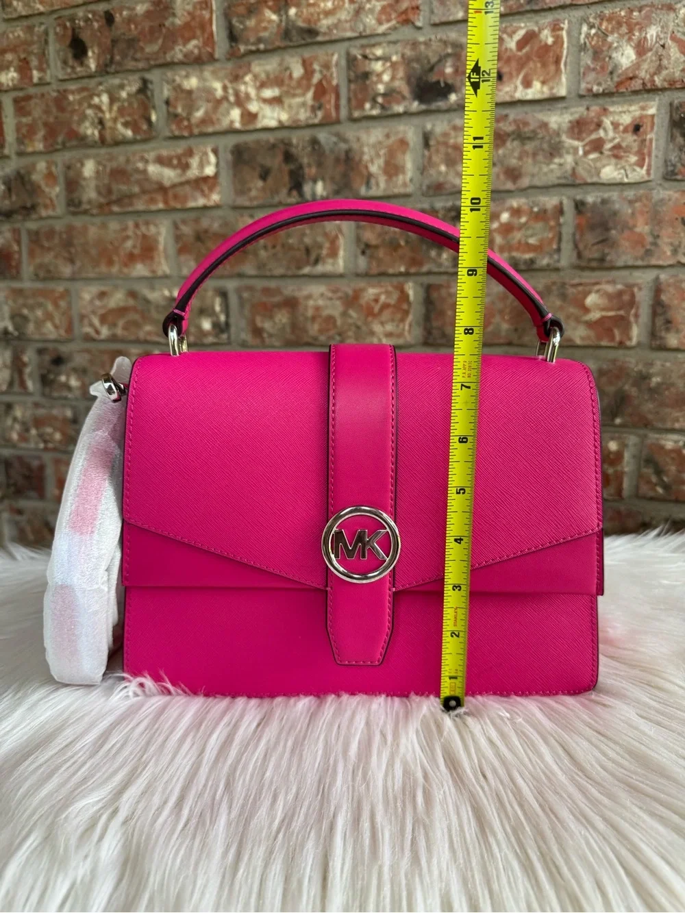 Michael Kors Hot Pink Saffiano Leather Top-Handle Satchel with Matching Wallet